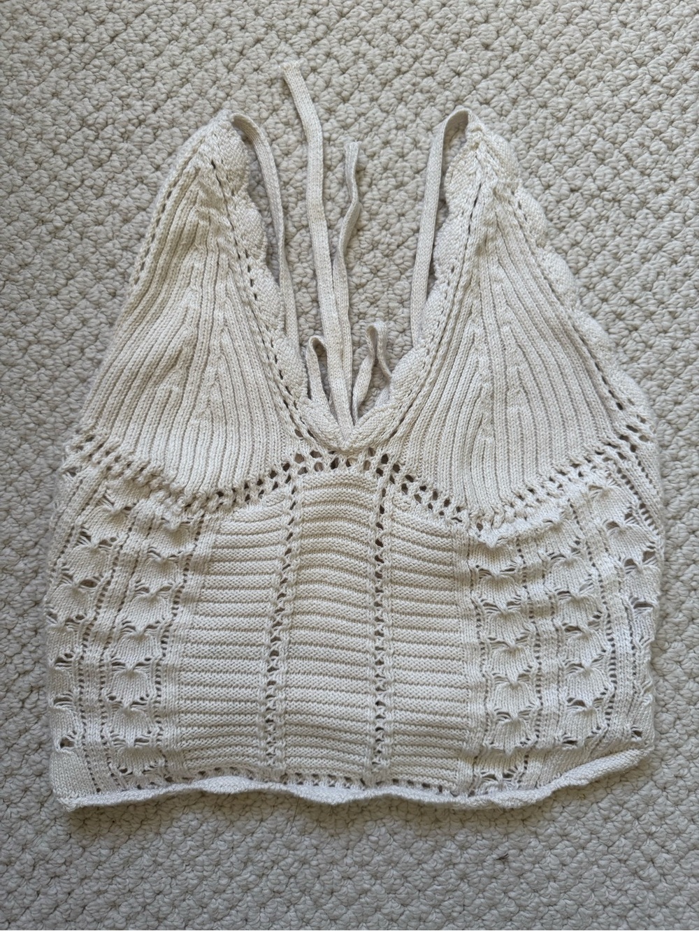 Free People Crochet Knit Cropped Tank Top